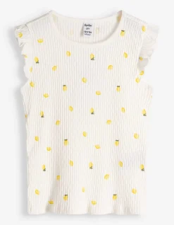 Shirt - Gerippt - weiß