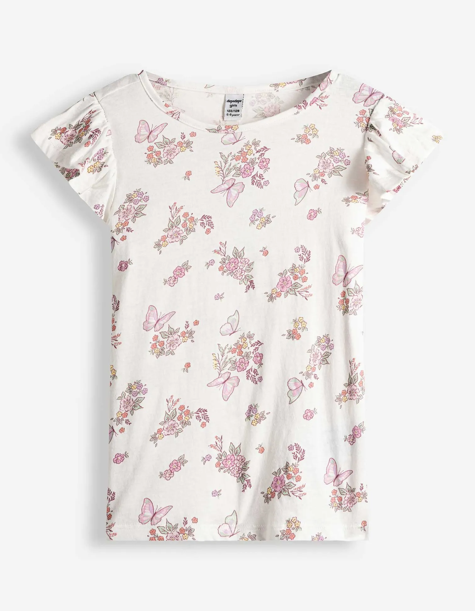 Shirt - Ärmel mit Volants - weiß