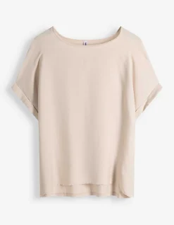 Shirt - Seitenschlitz - Beige