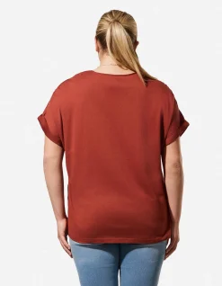 Shirt - Seitenschlitz - dunkelrot