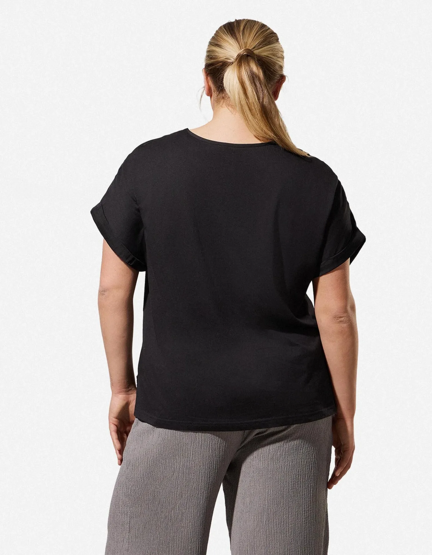 Shirt - Seitenschlitz - schwarz