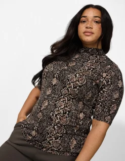 Shirt - Viskose-Mix - schwarz