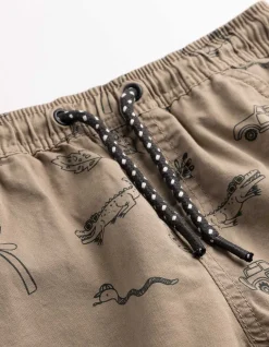 Shorts - Allover-Muster - grau