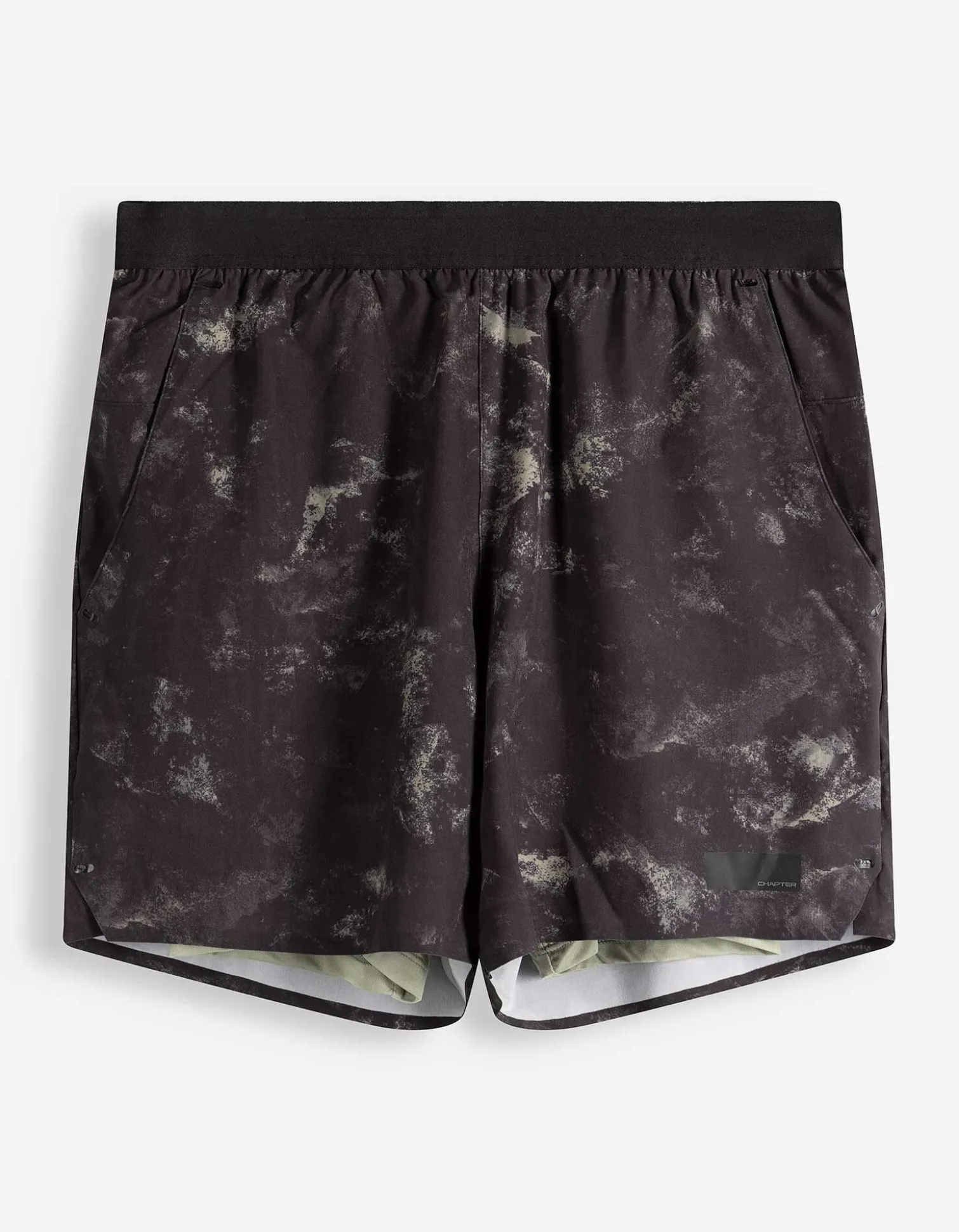 Shorts - Allover-Print - schwarz