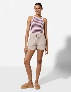 Shorts - Elastischer Bund - beige