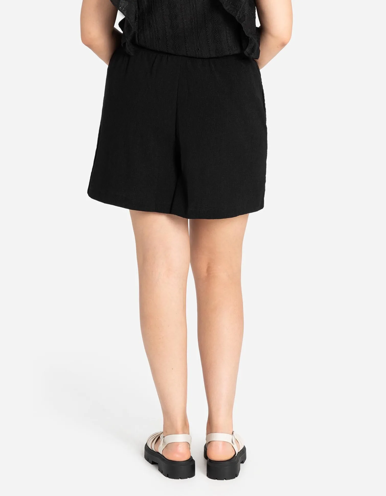 Shorts - Material-Mix - schwarz