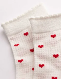 Socken - Herzen - weiß