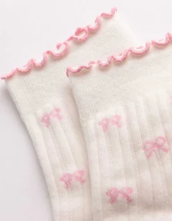 Socken - Schleifen - weiß