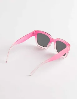 Sonnenbrille - eckig - pink