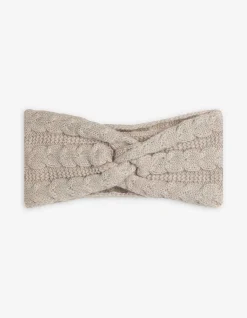 Stirnband - Zopfstrick - beige