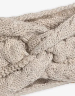 Stirnband - Zopfstrick - beige