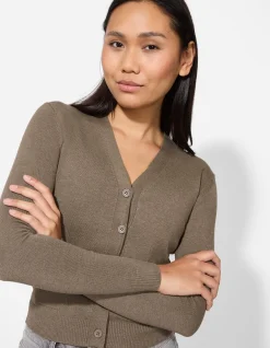 Strickjacke - Aufgesetze Taschen - dunkelgrau