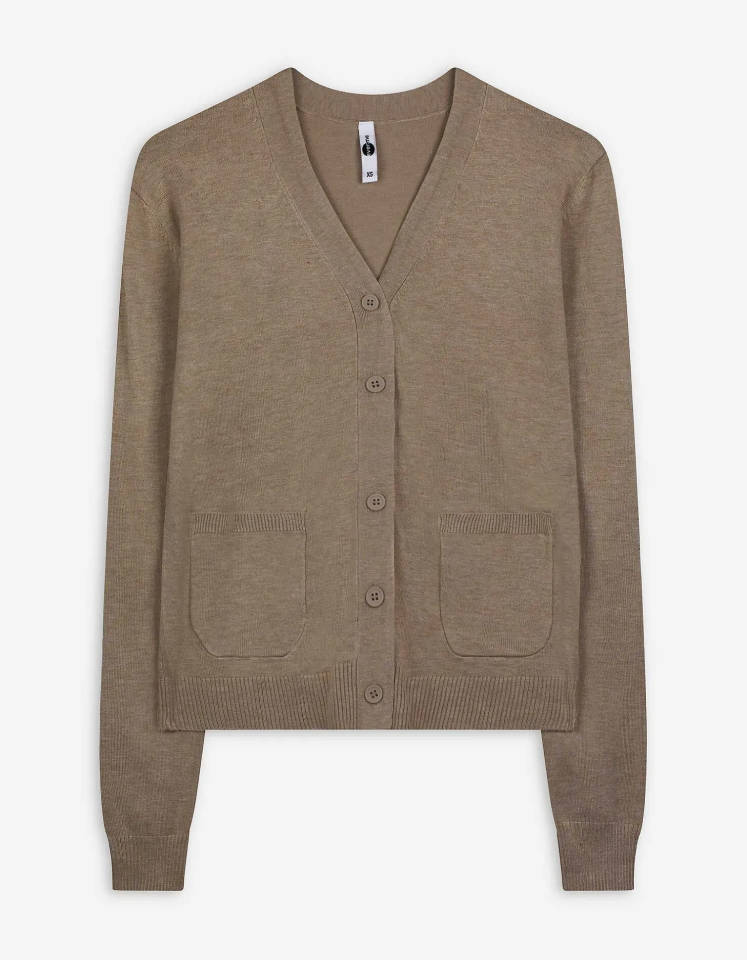 Strickjacke - Aufgesetze Taschen - dunkelgrau