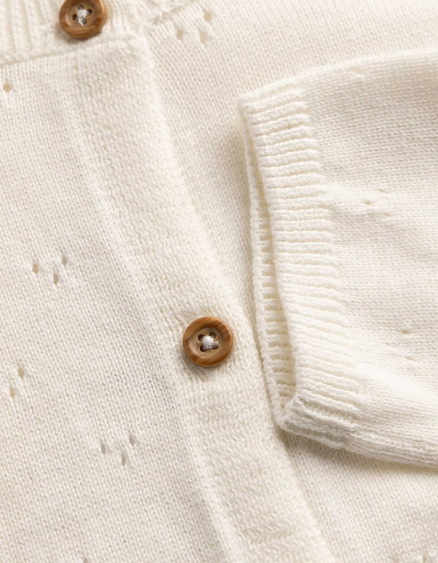 Strickjacke - Baumwolle - weiß