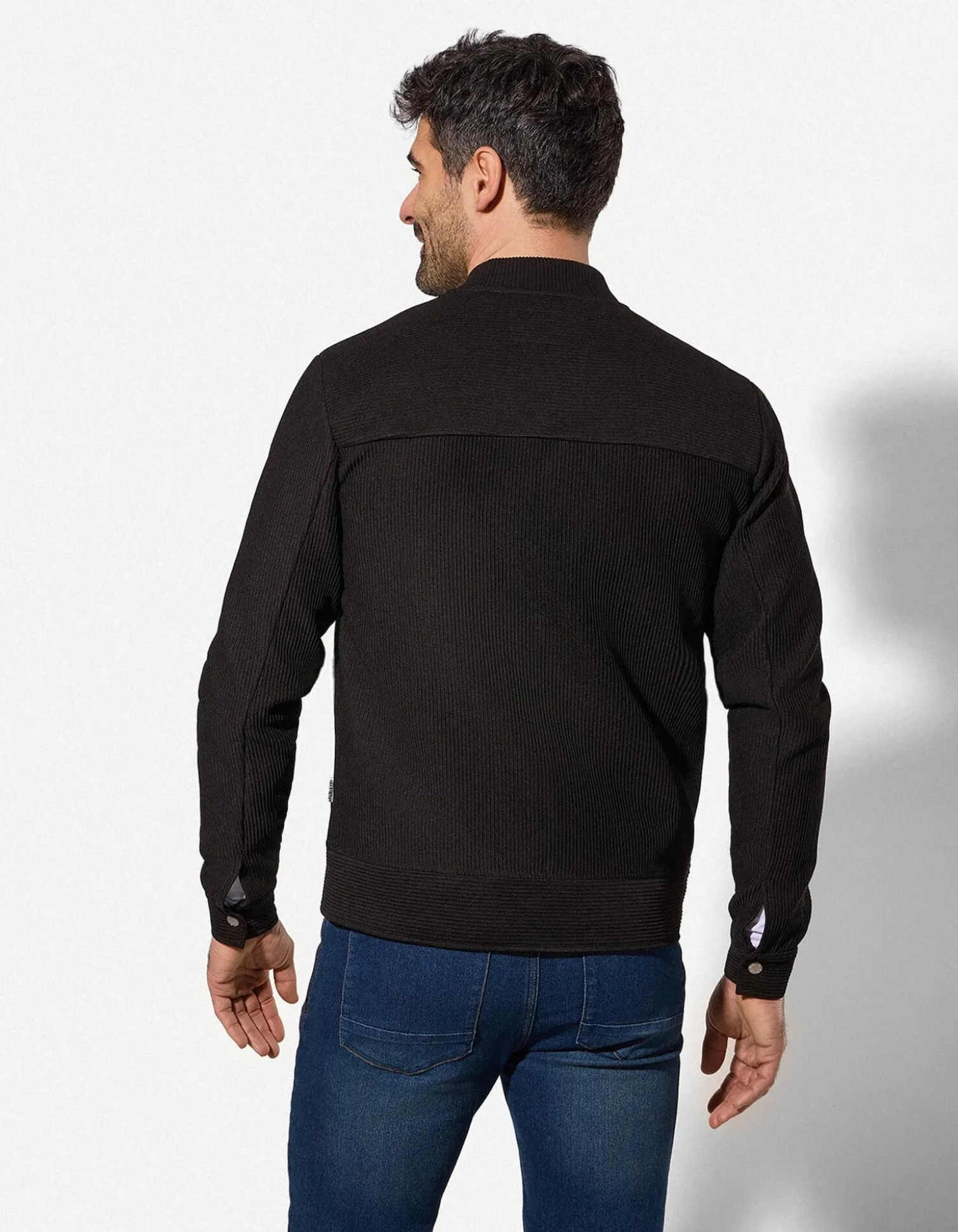 Strickjacke - einfarbig - schwarz