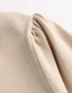 Strickkleid - Kurze Ärmel - weiß