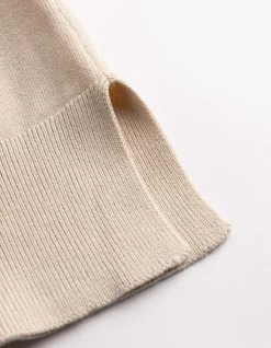 Strickkleid - Kurze Ärmel - weiß