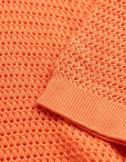 Strickpullover - Baumwoll-Mix - hellrot