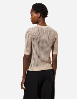 Strickpullover - Baumwoll-Mix - beige