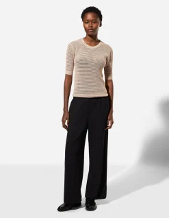 Strickpullover - Baumwoll-Mix - beige