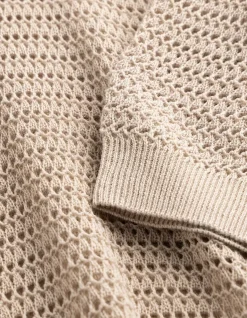Strickpullover - Baumwoll-Mix - beige