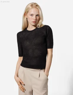 Strickpullover - Baumwoll-Mix - schwarz