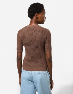 Strickpullover - Baumwoll-Mix - braun