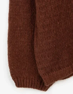 Strickpullover - V-Ausschnitt - braun