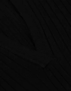 Strickshirt - Viskose-Mix - schwarz