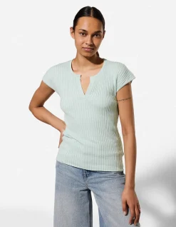 Strickshirt - Viskose-Mix - grün