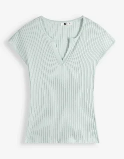 Strickshirt - Viskose-Mix - grün