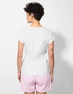 Strickshirt - Viskose-Mix - weiß