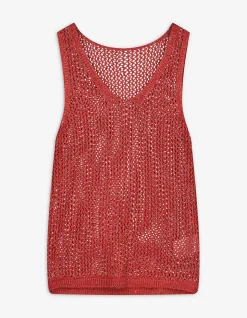 Stricktop - Lurex - dunkelrot