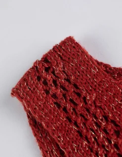 Stricktop - Lurex - dunkelrot