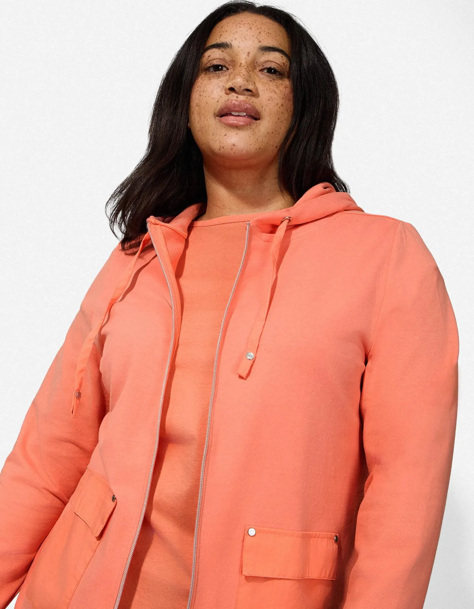 Sweatjacke - Baumwoll-Mix - hellrot