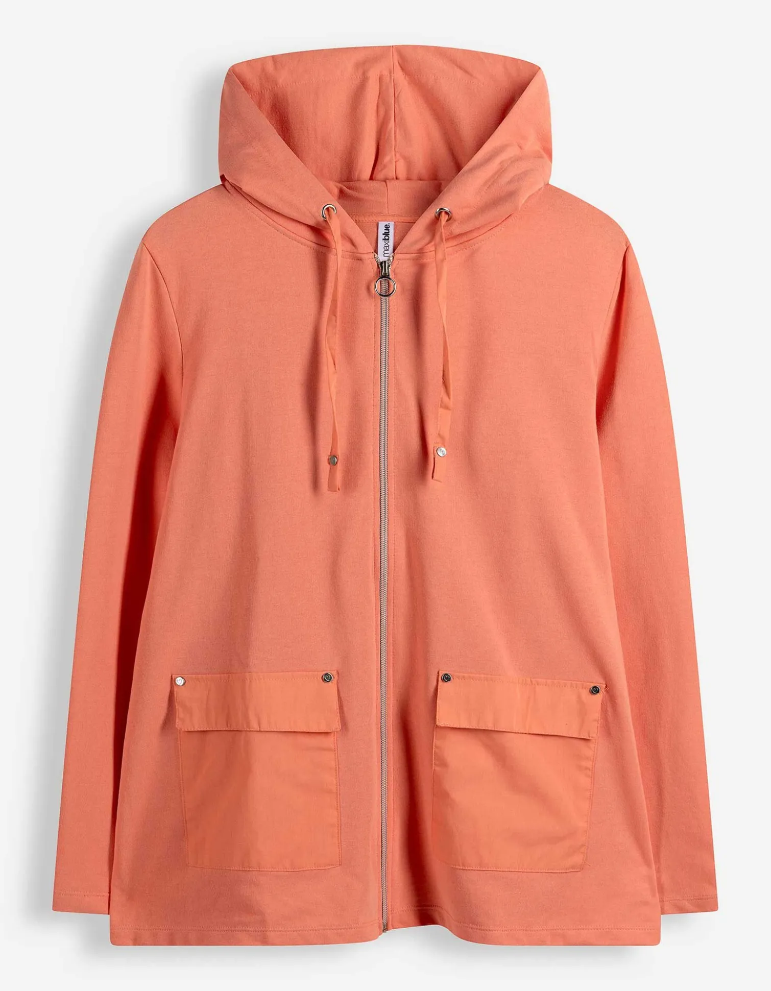 Sweatjacke - Baumwoll-Mix - hellrot