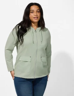 Sweatjacke - Baumwoll-Mix - grau