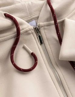 Sweatjacke - Cropped - beige