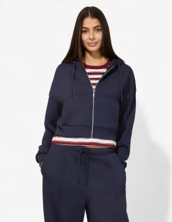 Sweatjacke - Cropped - dunkelblau