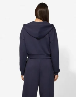 Sweatjacke - Cropped - dunkelblau
