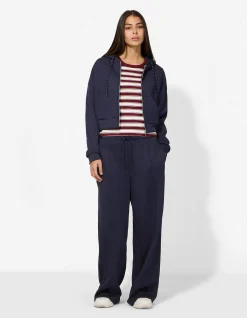 Sweatjacke - Cropped - dunkelblau