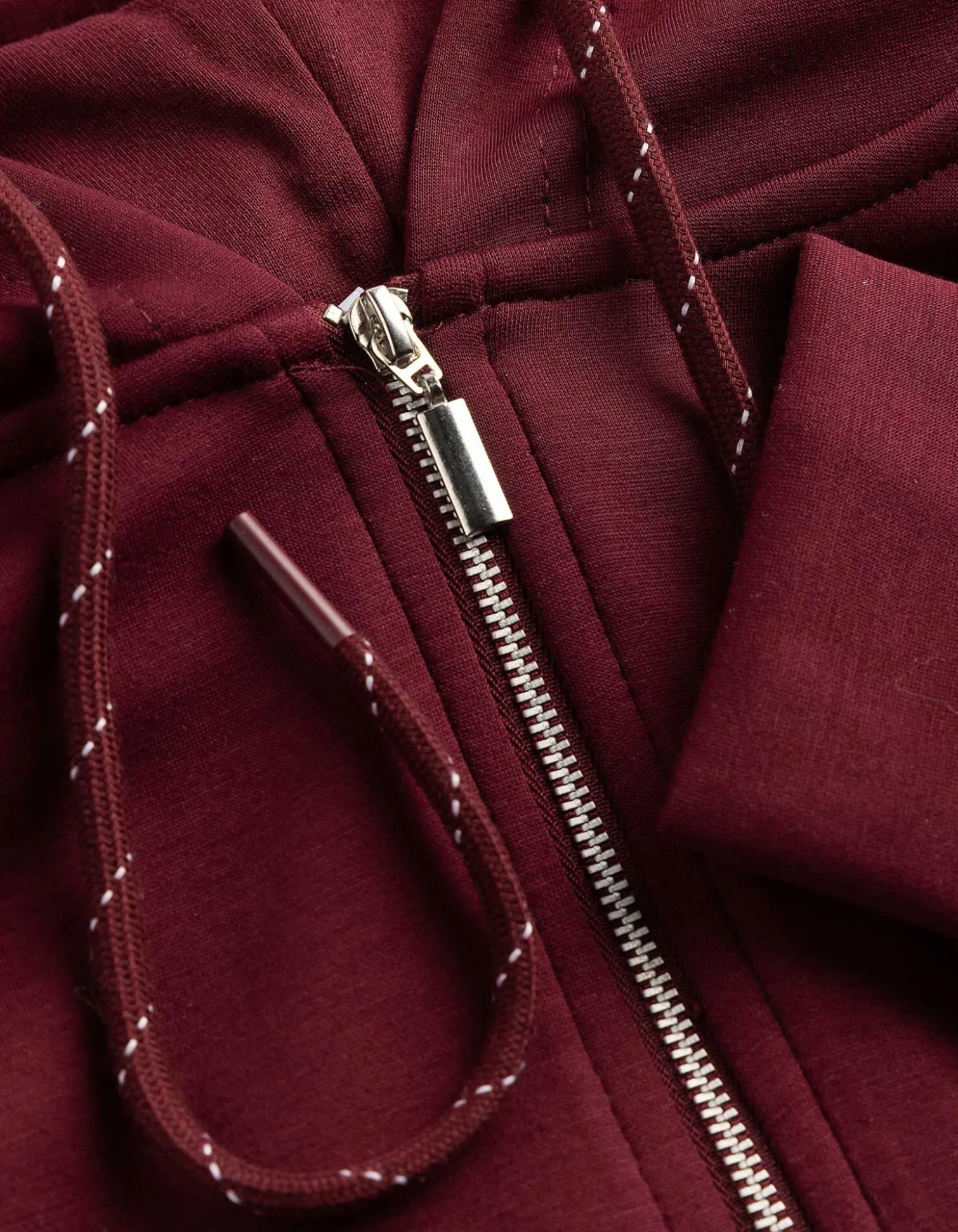 Sweatjacke - Cropped - dunkelrot