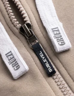 Sweatjacke - Print - beige