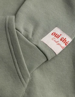 Sweatjacke - Print - grün