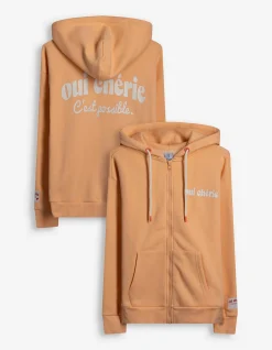 Sweatjacke - Print - orange