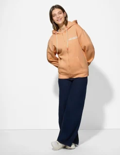 Sweatjacke - Print - orange