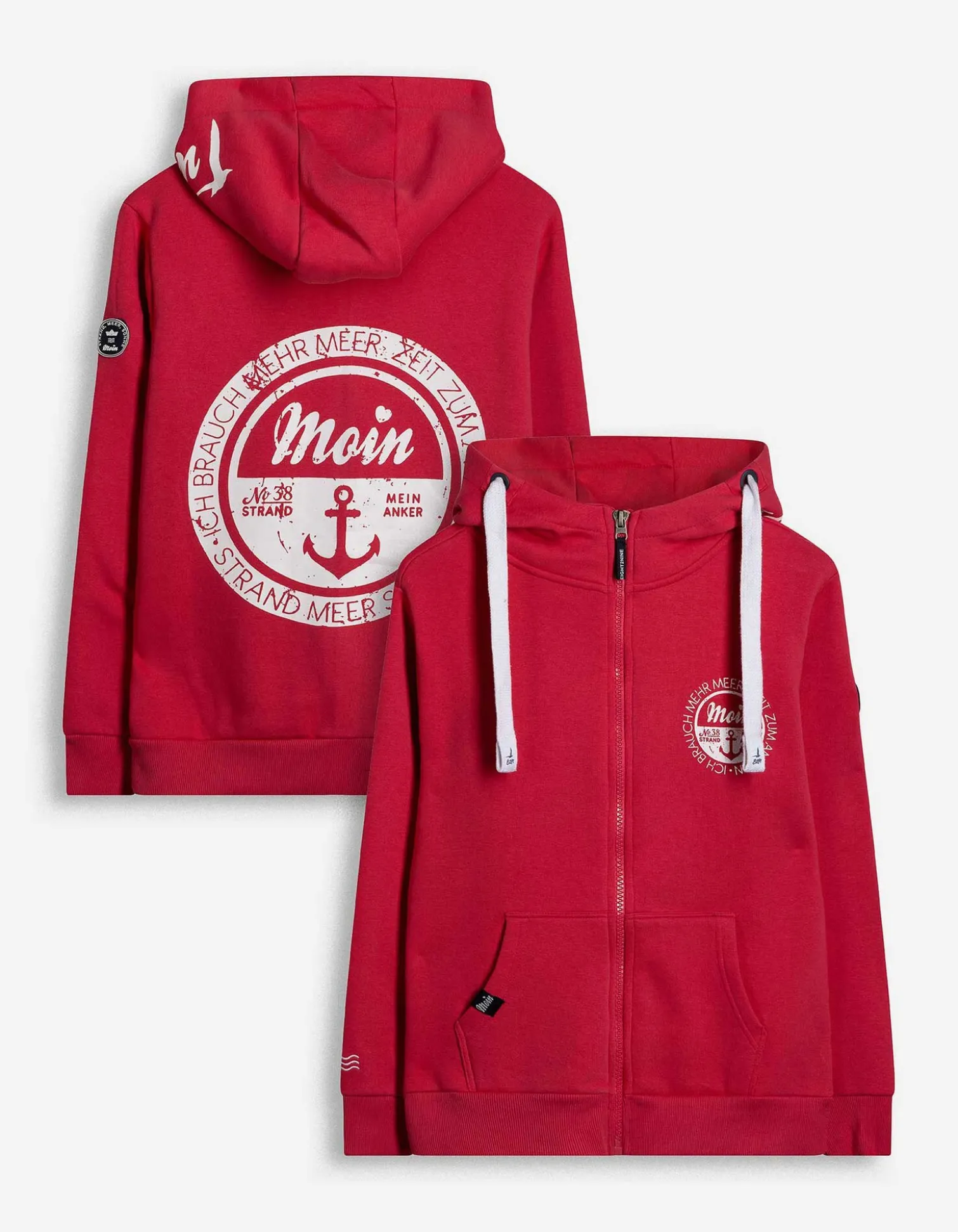 Sweatjacke - Print - rot