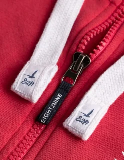 Sweatjacke - Print - rot
