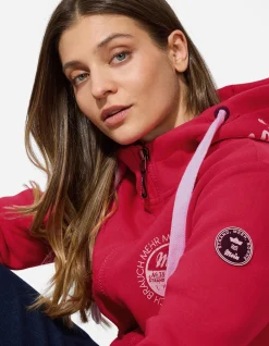 Sweatjacke - Print - rot