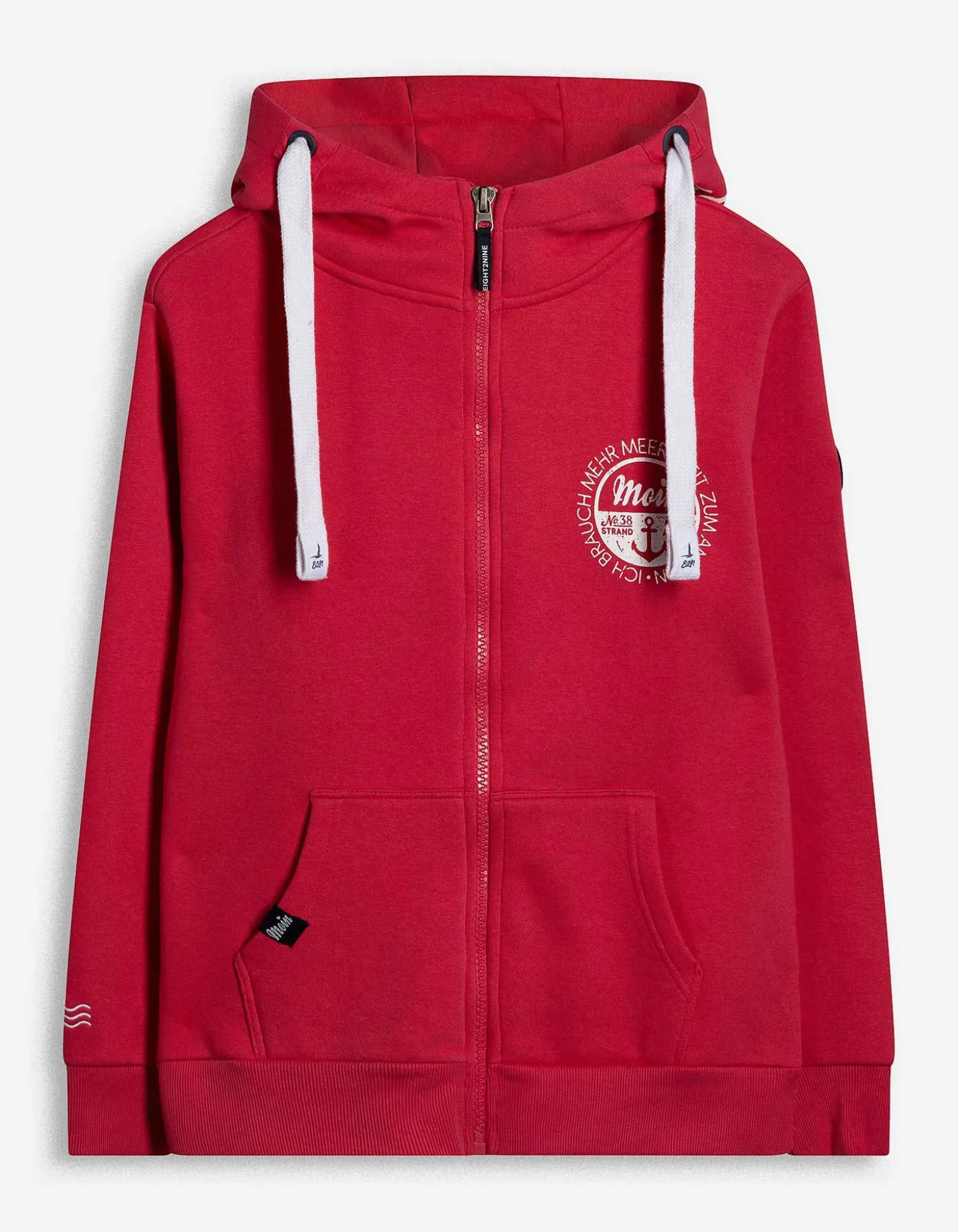 Sweatjacke - Print - rot